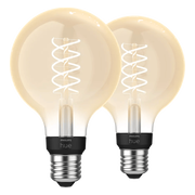 Philips Hue Filamentlamp White Globe E27 2-pack