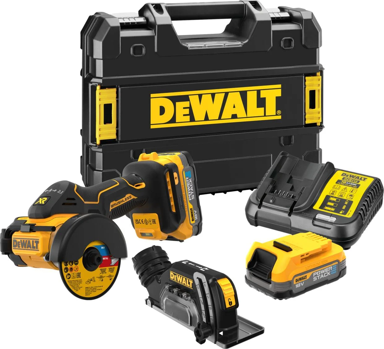 DeWALT DCS438E2T Accu slijpmachine 76mm 18V XR 1.7Ah POWERSTACK in TSTAK