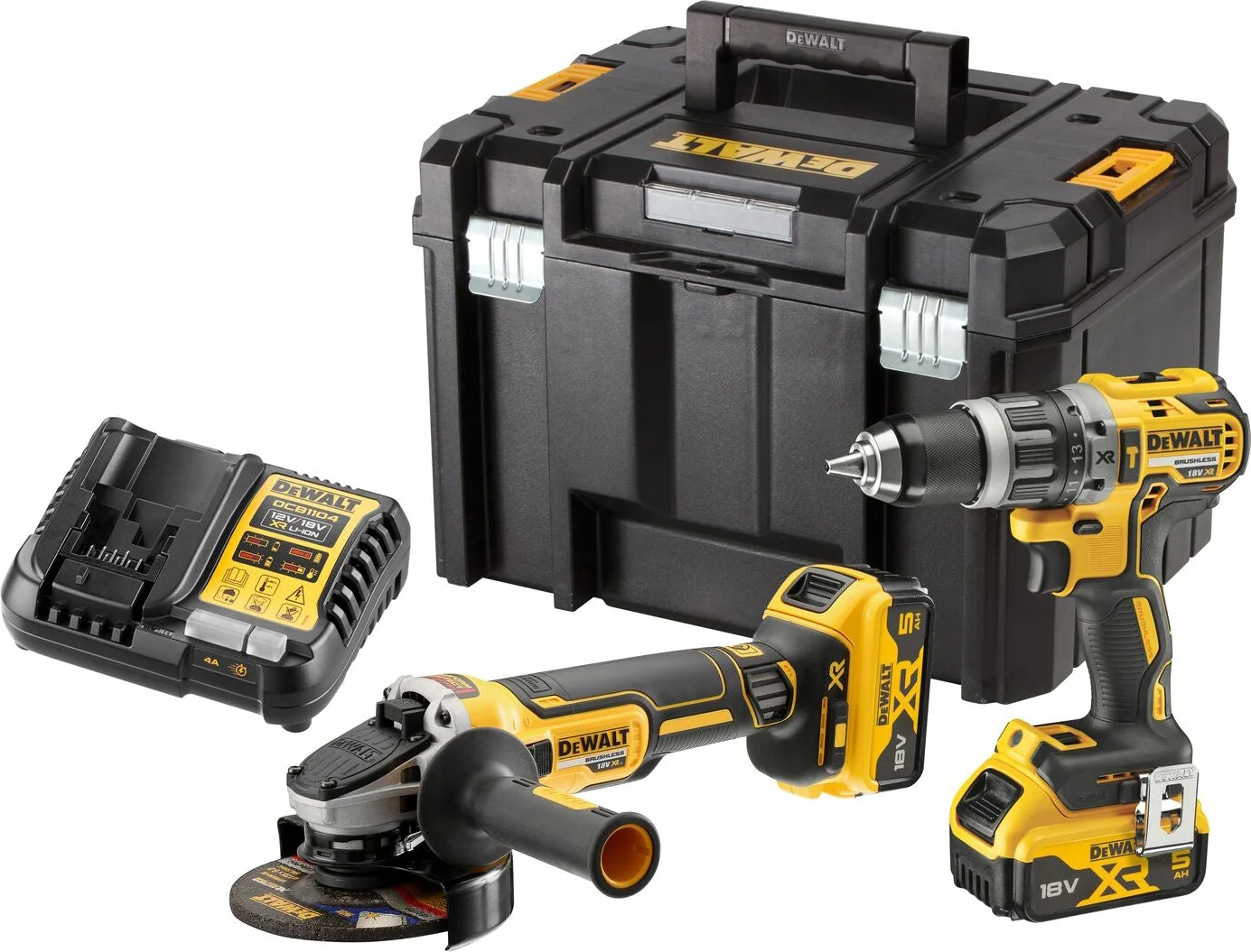 DeWALT DCK2080P2T Accu combiset 2-delig (DCD796 + DCG405) 18V XR 5.0Ah in TSTAK
