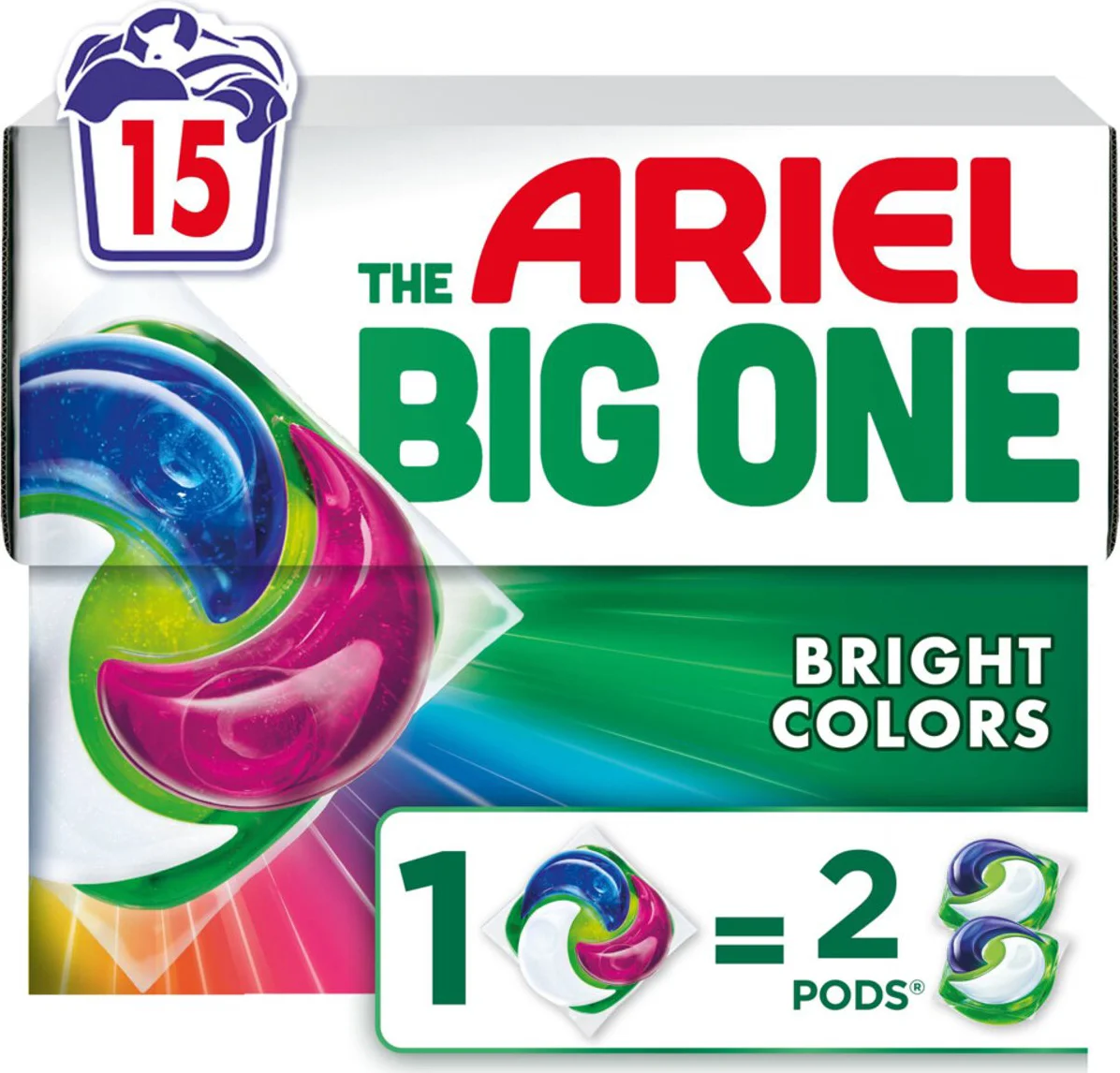 Ariel 3in1 Wasmiddel Pods The Big One Color 15 stuks