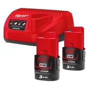 Milwaukee M12 NRG-302 Accu Starterset 12V 2x 3.0Ah - 4933451902