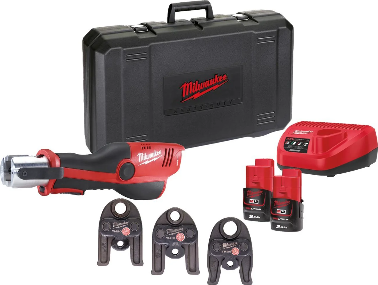 Milwaukee M12 HPT-202C TH-Set Accu hydraulische perstool 12V 2.0Ah in koffer - 4933443105