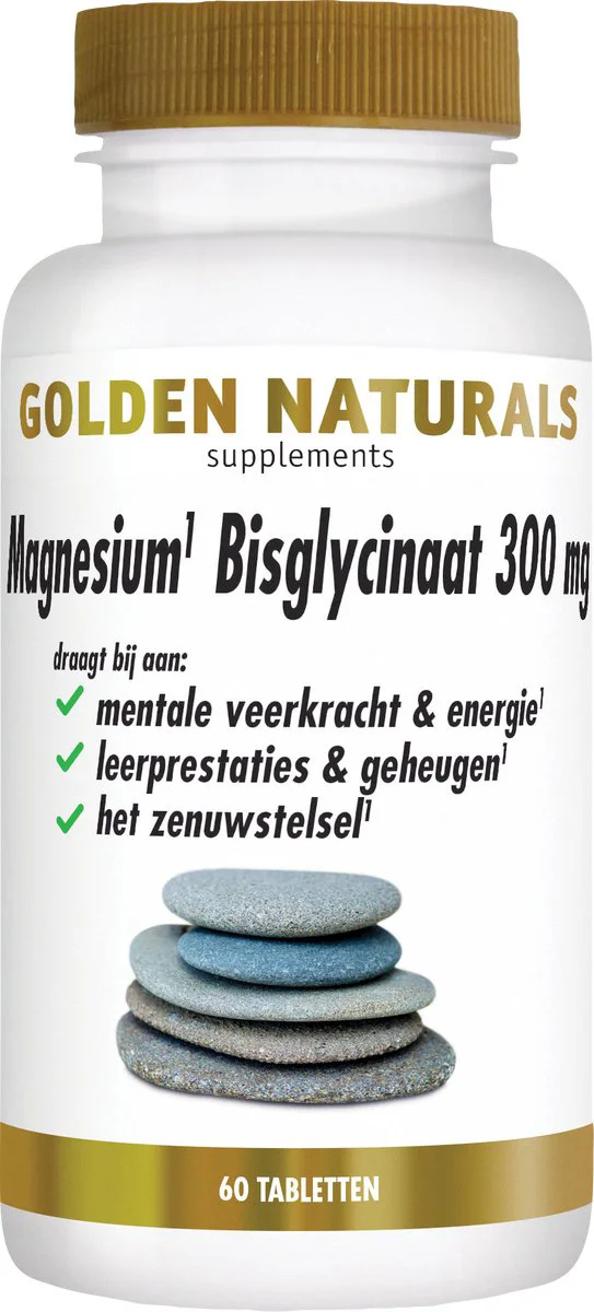 Golden Naturals Magnesium Bisglycinaat 300mg Vegan 60 tabletten
