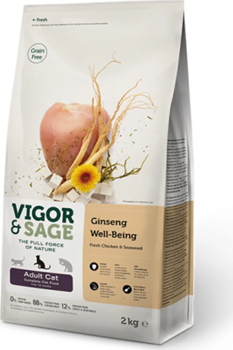 Vigor & Sage Kattenvoer Well-Being Ginseng 2 kg