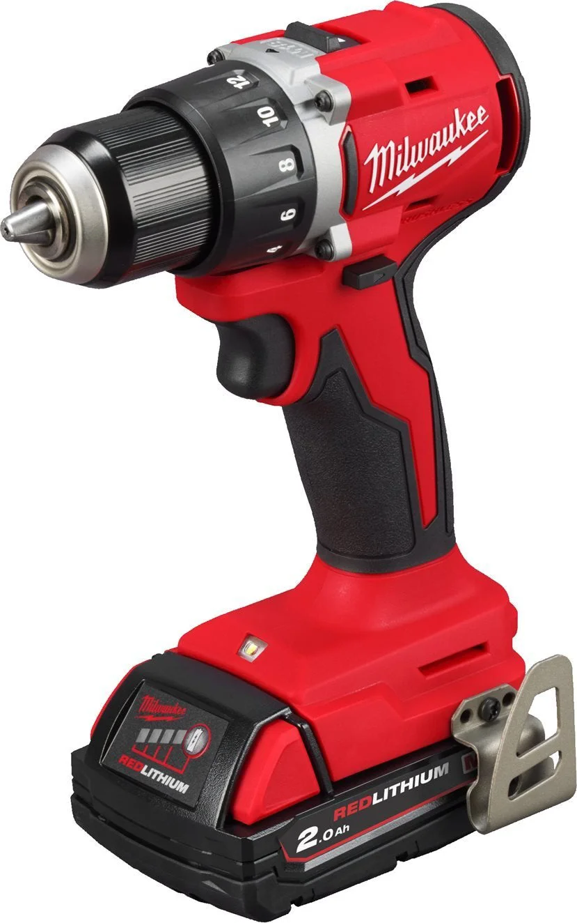 Milwaukee M18 BLDDRC-202C Compacte Accu Schroefboormachine 18V 2.0Ah in koffer - 4933492833