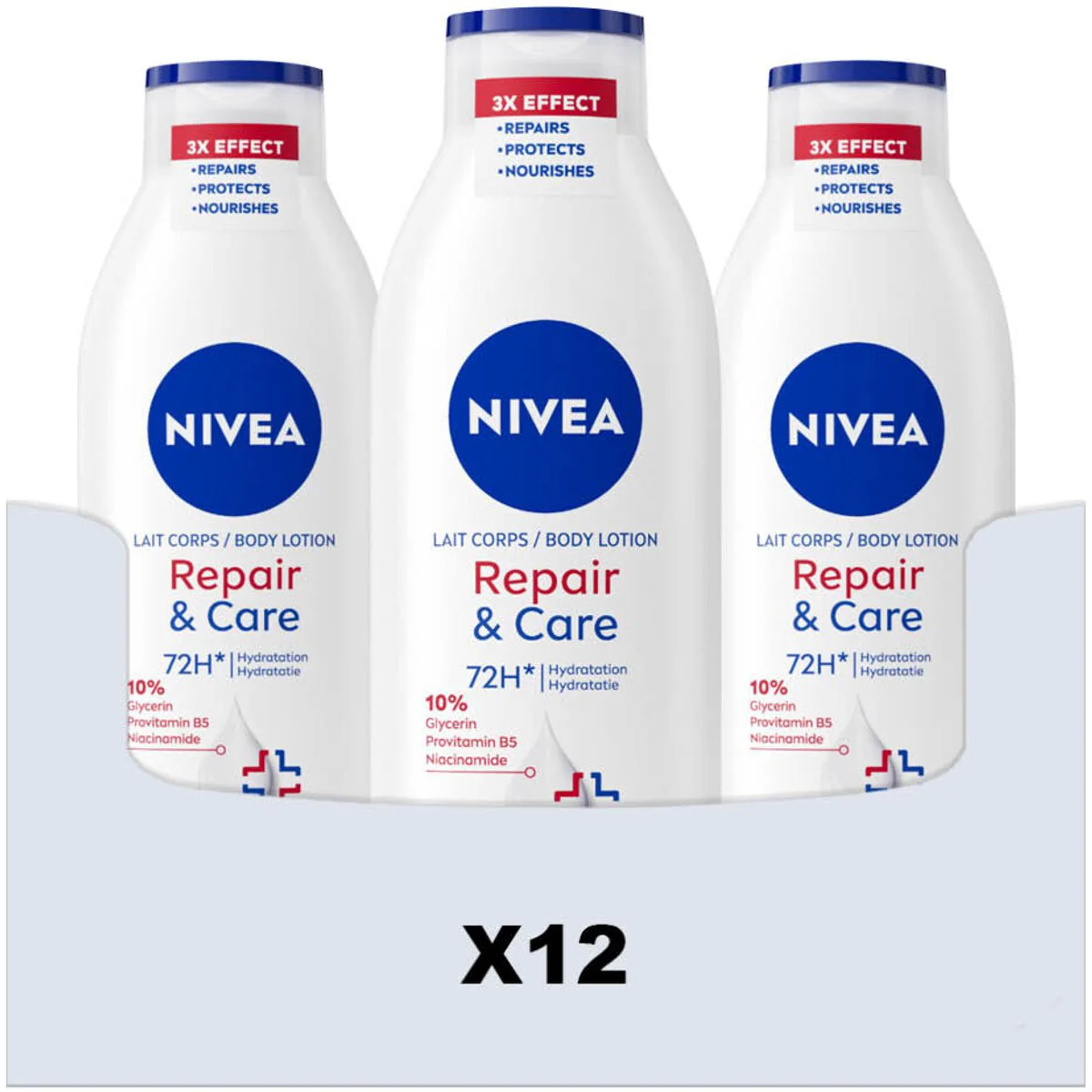 12x NIVEA Bodylotion Repair & Care 250 ml
