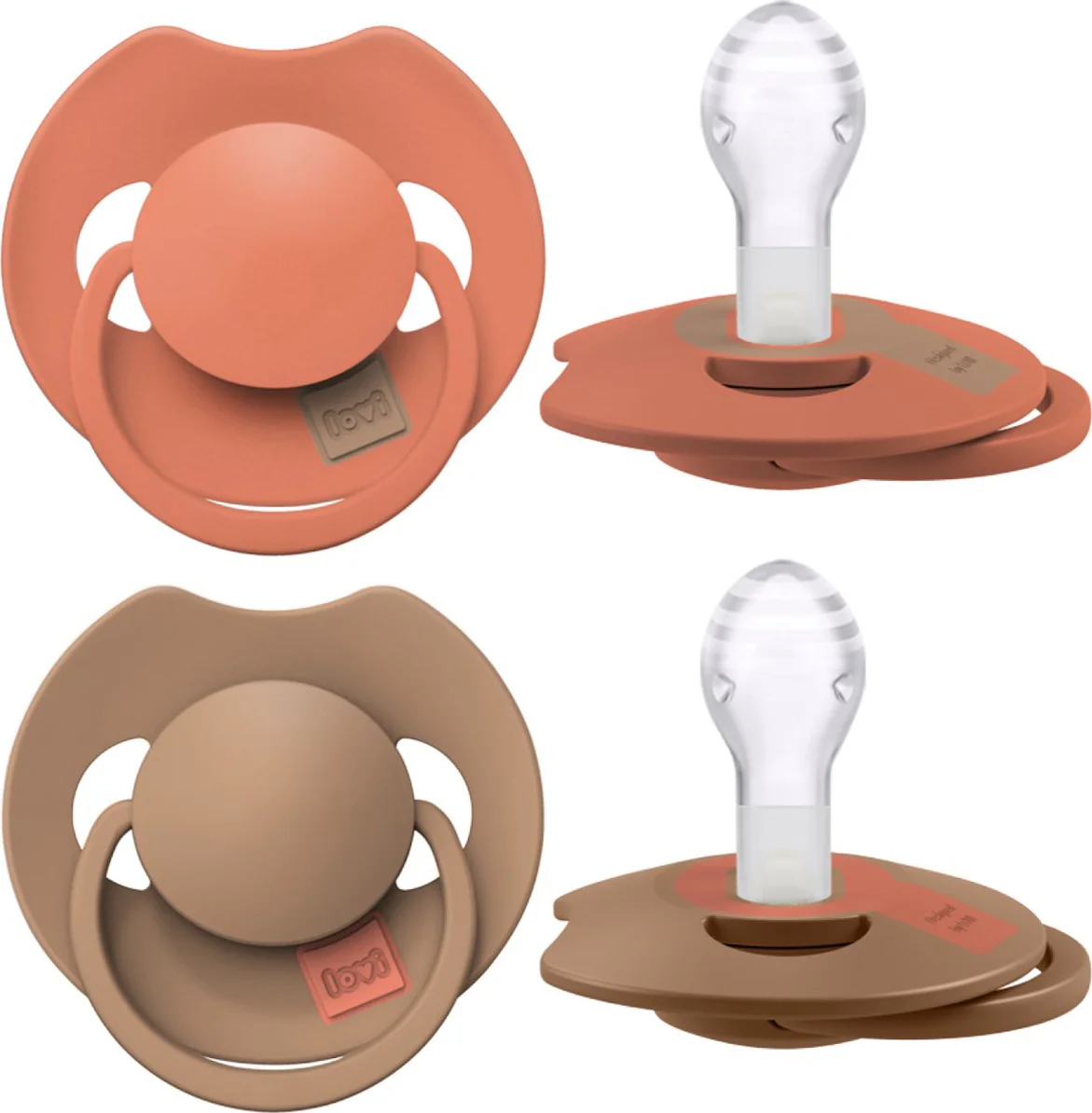 Difrax LOVI Prime Pacifier 18+ Months - Granola/Orange 2ST