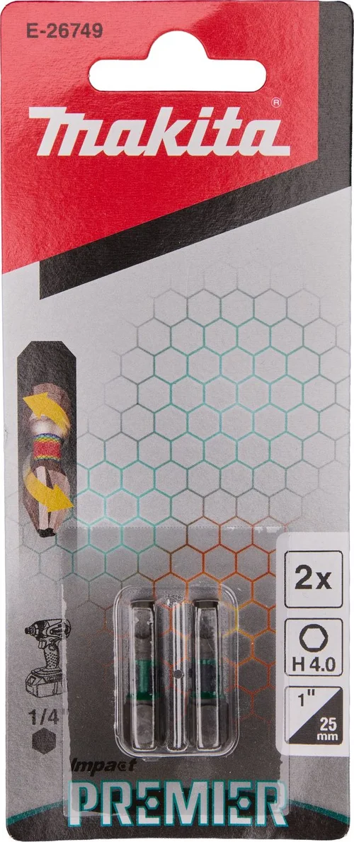 Makita E-26749 Impact Premier Slagschroefbit H4 x 25 mm 2 stuks