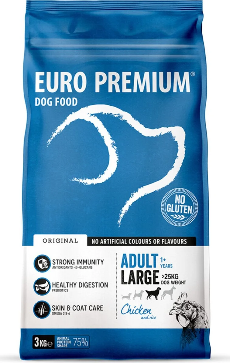 Euro-Premium Adult Large Kip - Rijst 3 kg