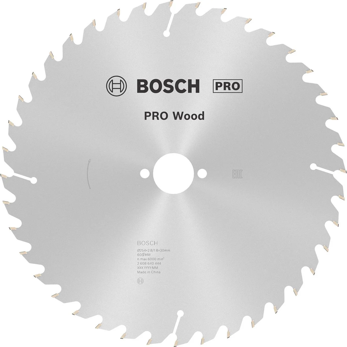 Bosch Professional PRO Wood Cirkelzaagblad | 254 x 2,8 x 30 mm | 60-tands - 2608640444