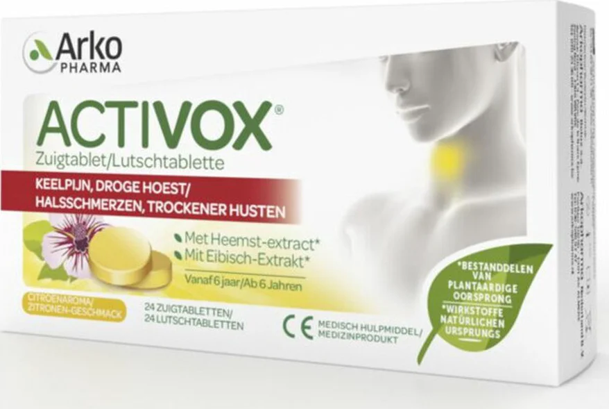 Arkopharma Activox Keelpijn En Droge Hoest 24 zuigtabletten