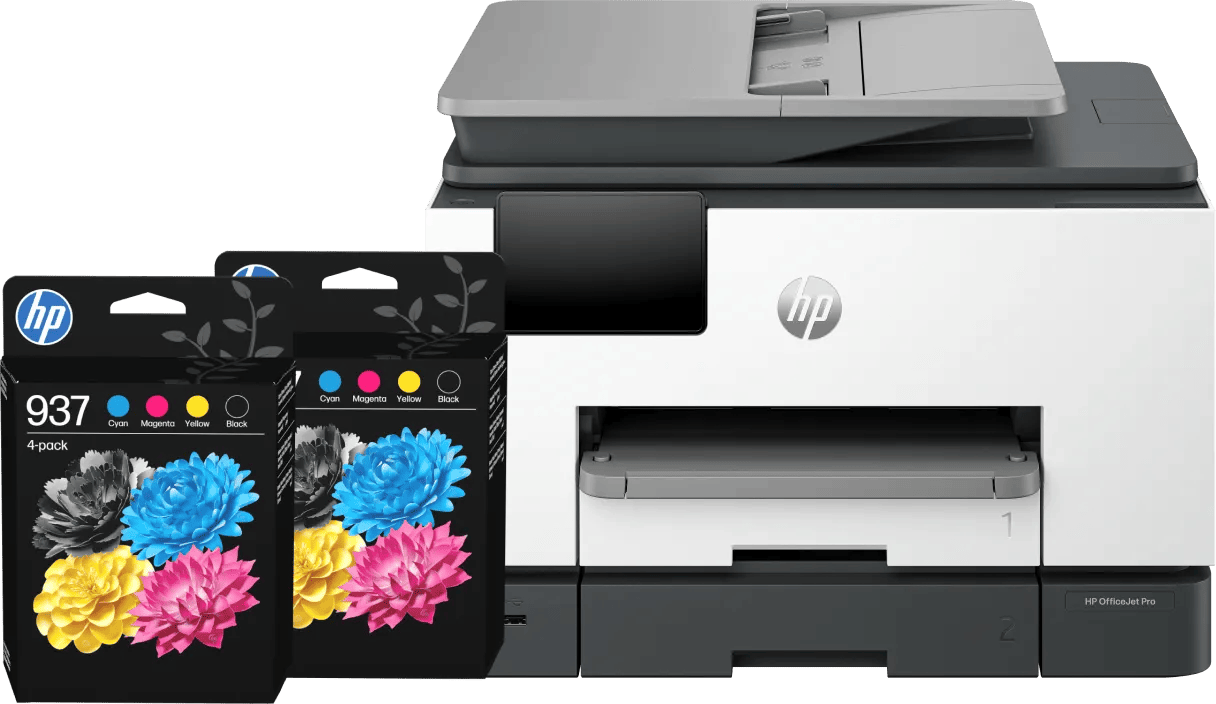 HP OfficeJet Pro 9132e + 2 zwarte + 2 kleuren cartridges