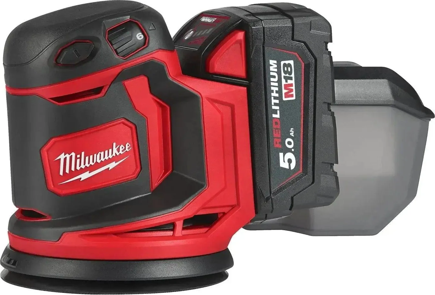 Milwaukee M18 BOS125-502B Accu Excentrische schuurmachine 125mm 18V 5.0Ah in tas - 4933464229