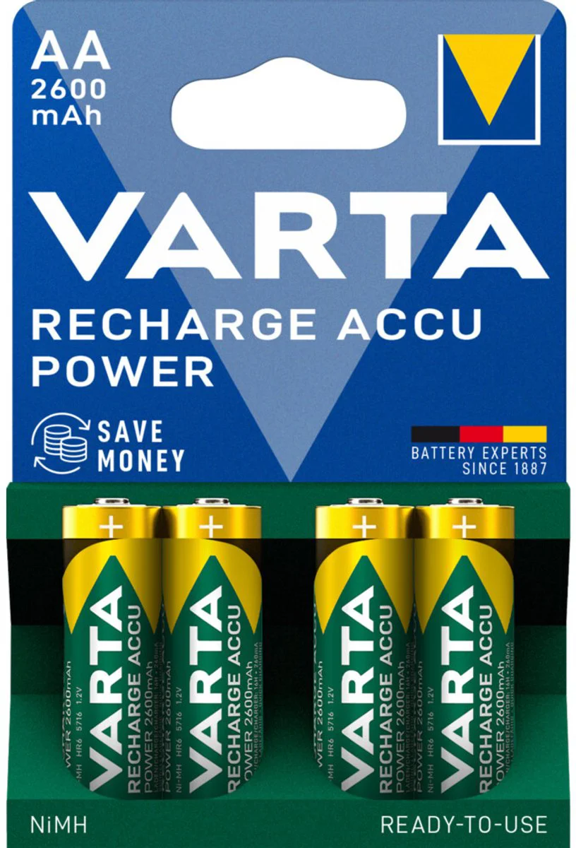 Varta Oplaadbare Batterijen AA 2600 mAh Blister 4 stuks