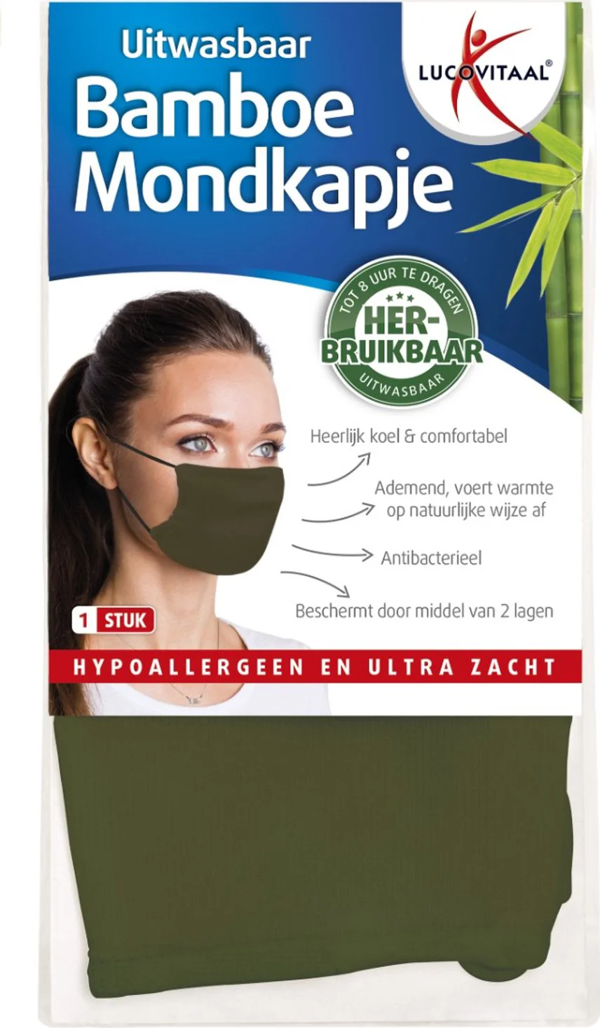 Lucovitaal Bamboe Mondkapje Groen