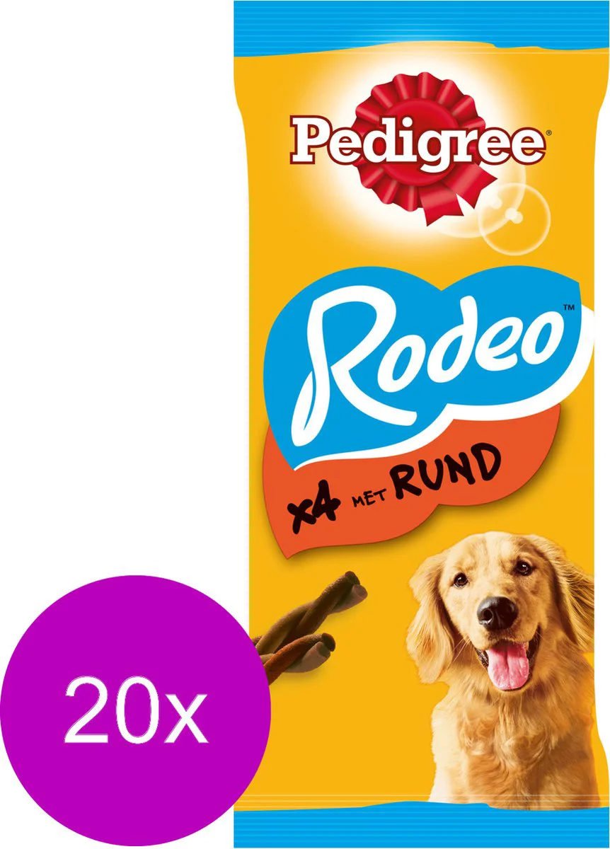 20x Pedigree Rodeo Kauwsticks Hondensnacks Rund 70 gr