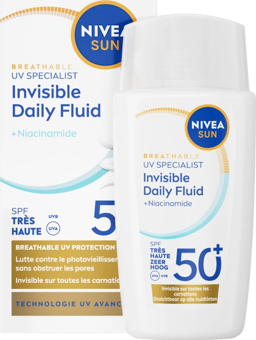 NIVEA Sun Invisible Daily Fluid Zonnebrand Gezicht SPF 50+ 40 ml