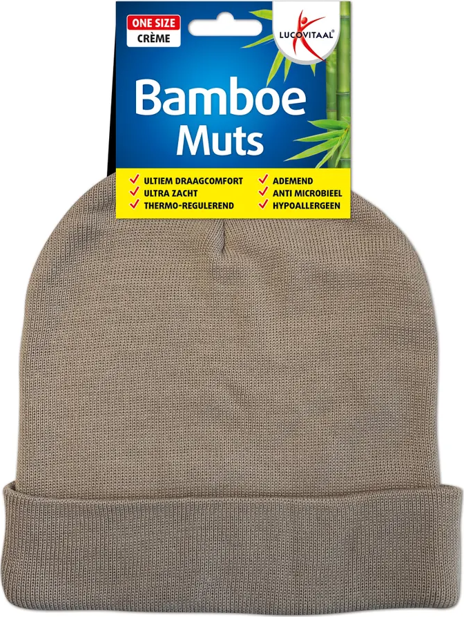 Lucovitaal Muts Bamboe Beige