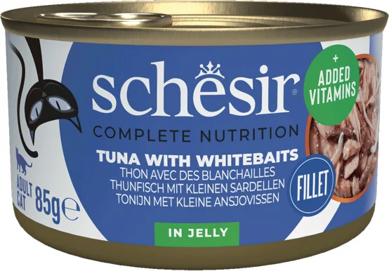 Schesir Kattenvoer Tonijn en Witvis in Gelei 85 gr