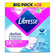 Libresse Dailies V-Protection Regular Inlegkruisjes 58ST