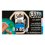Sheba Adult Kattenvoer Classic Paté Natvoer Vis Kuipjes 8 x 85 gr