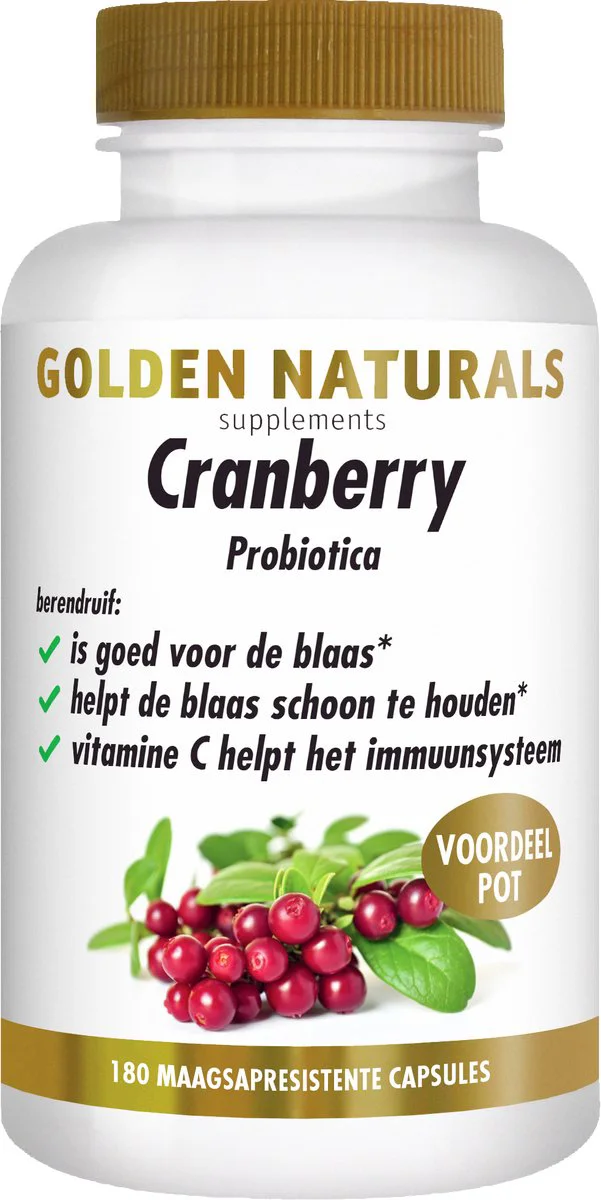Golden Naturals Cranberry & Microbiotica 180 vegacapsules