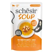 12x Schesir Complementary in Soep Kattenvoer Nat Tonijn & Pompoen 40 gr