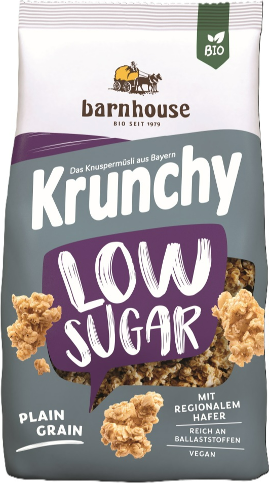 Barnhouse Krunchy Low Sugar Plain Grain Biologische Muesli 375GR