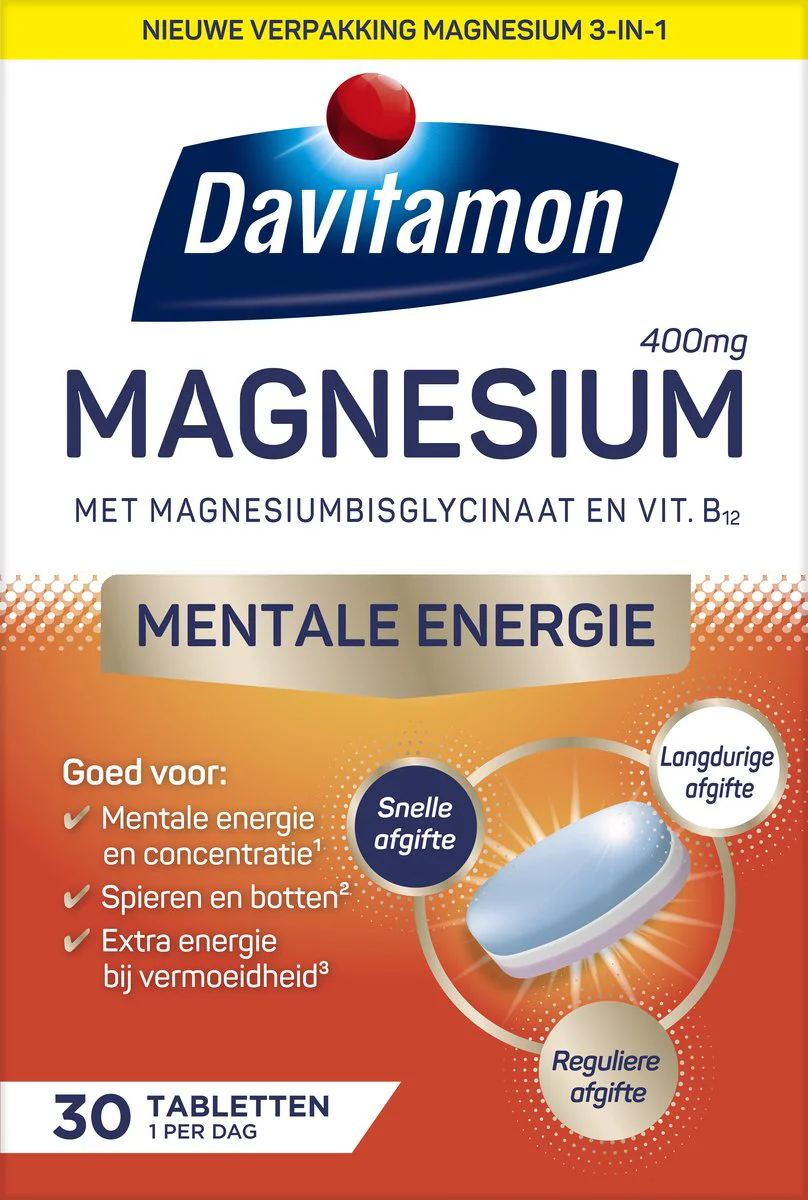 Davitamon Magnesium 3 in 1 30 tabletten