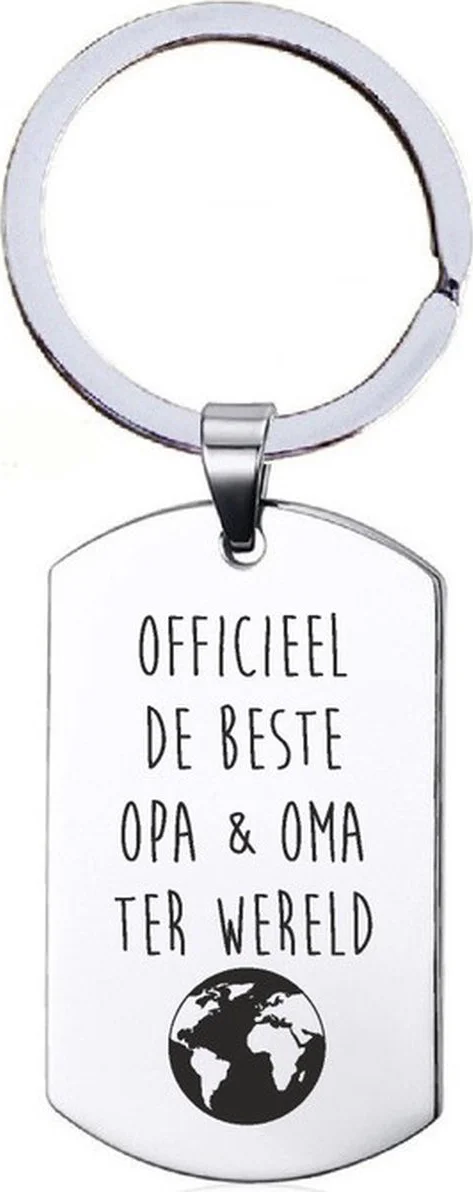 Sleutelhanger RVS - Officieel De Beste Opa & Oma Ter Wereld