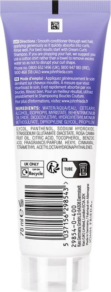 3x John Frieda Frizz Ease Dream Curls Conditioner 75 ml