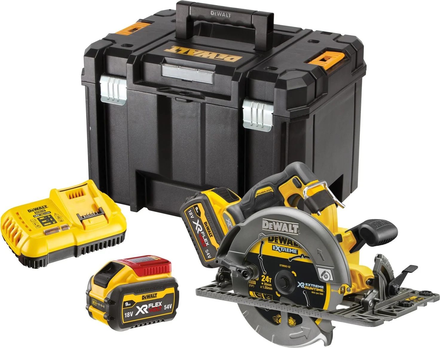 DeWALT DCS579X2 Accu Cirkelzaag 190mm 54V XR FlexVolt 9.0Ah in TSTAK