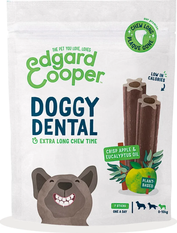 4x Edgard & Cooper Doggy Dental Sticks Small Appel - Eucalyptusolie