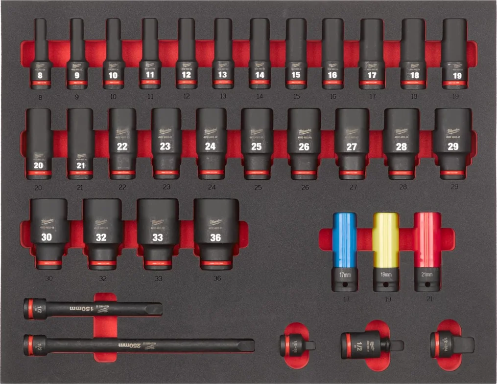 Milwaukee 1/2" ShockWave™ IMPACT DUTY Krachtdoppenset in foam inlay 34-delig - 4932493394