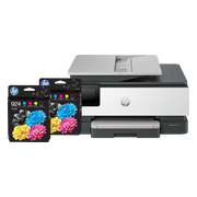 HP OfficeJet Pro 8124e + 2 zwarte + 2 kleuren cartridges