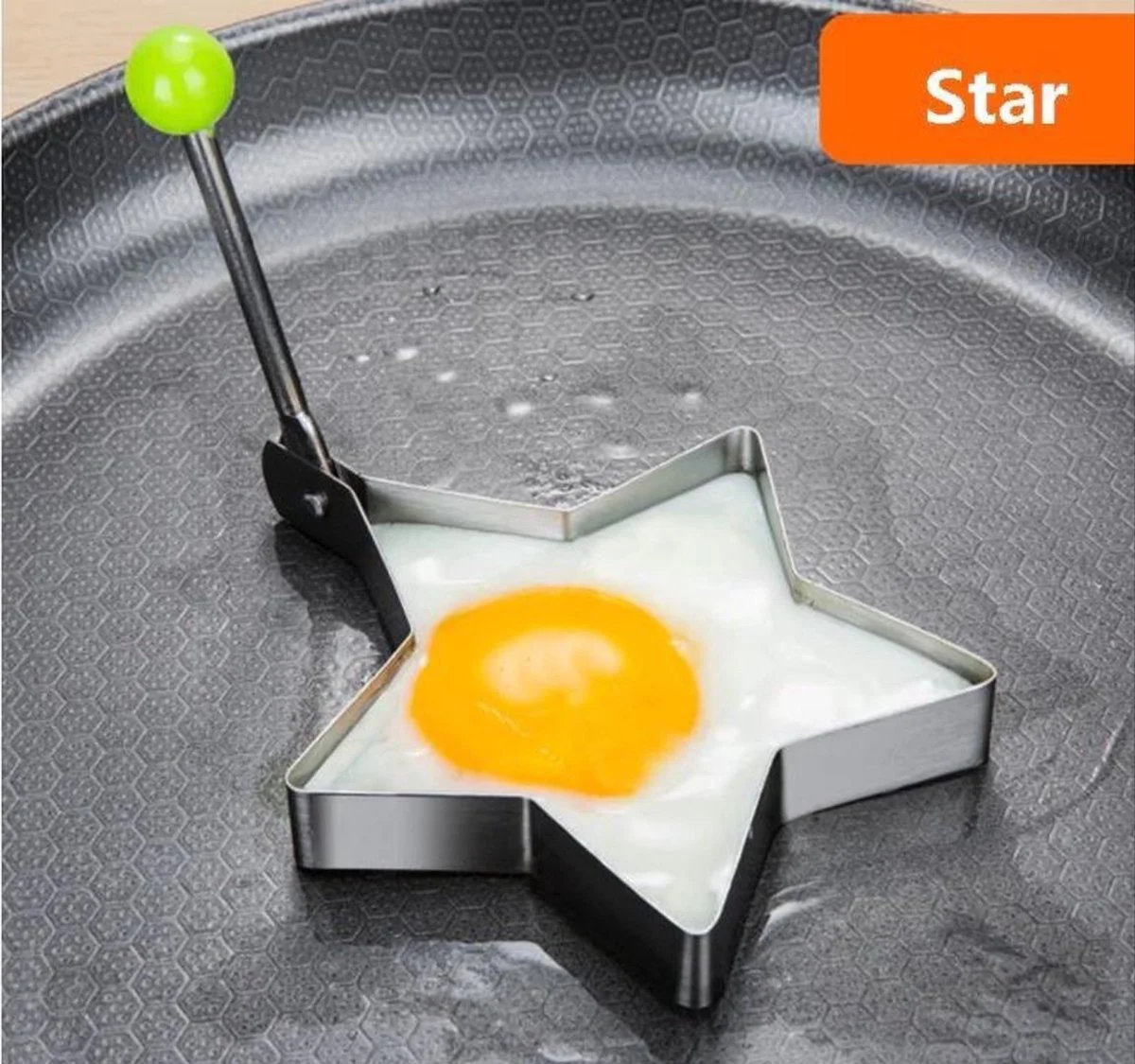 ***2 Stuks Maak de meest bijzondere eiergerechten met Ster bakvorm - perfect voor gebakken eieren, pannenkoeken en meer - ster-vormige bakvorm van Heble® ***