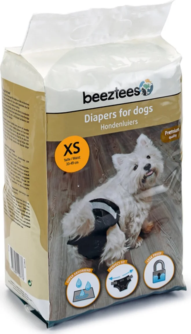 Beeztees Hondenluier XS - Loopsheidbroekje Hond - Zwart - 22ST