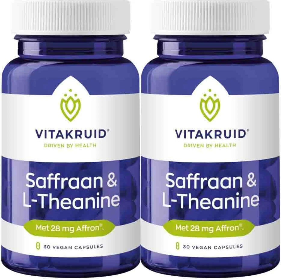 2x Vitakruid Saffraan & L-Theanine 30 vegancapsules