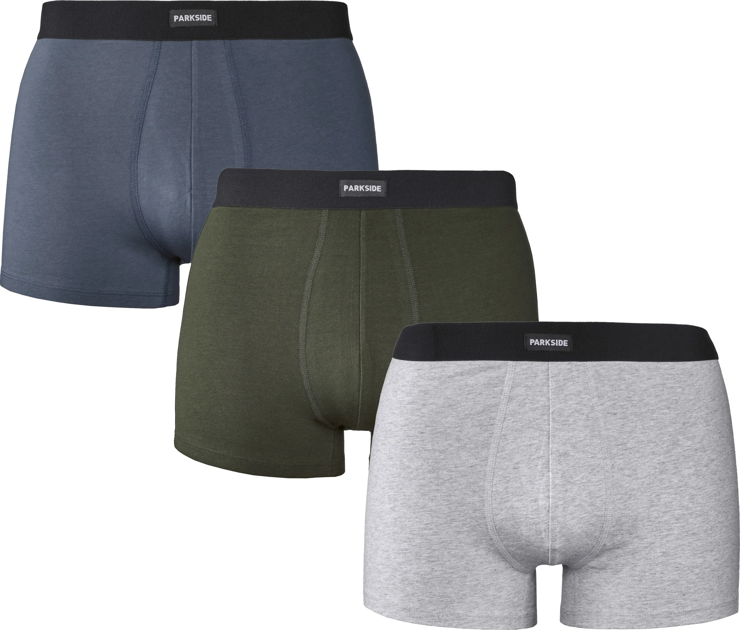 PARKSIDE Set van 3 heren boxers (groen/blauw/grijs, M)