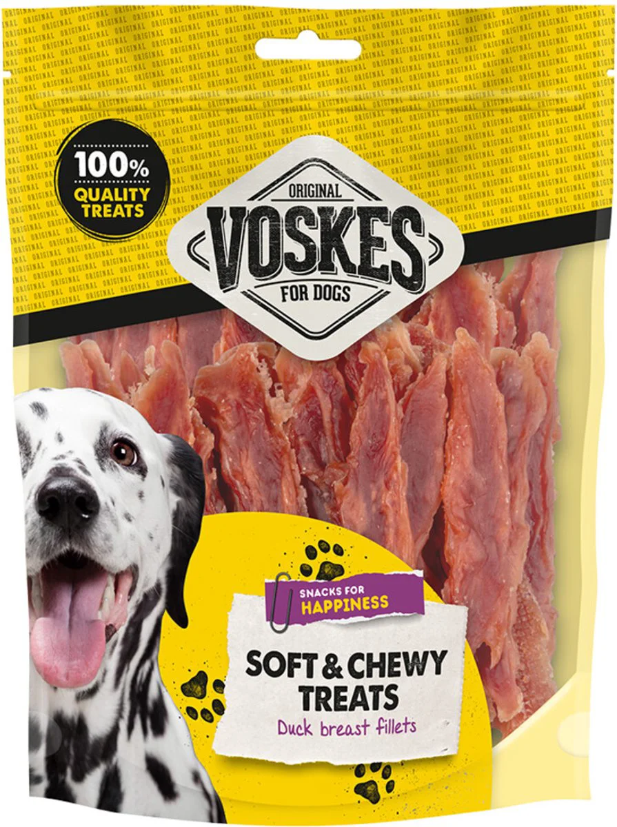 15x Voskes Hondensnack Eendenborst 400 gr