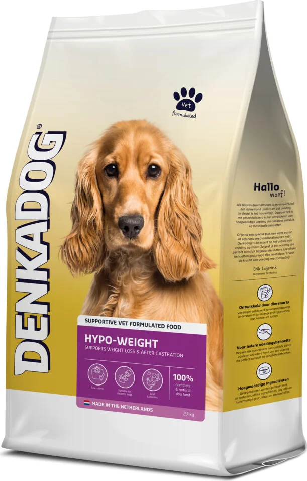 4x Denkadog Hondenvoer Hypo Weight 2,5 kg