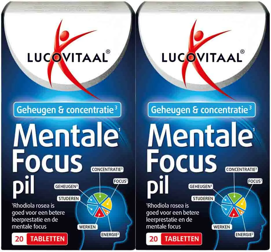 2x Lucovitaal Mentale Focus Pil 20 tabletten