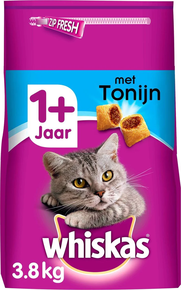 Whiskas 1+ Adult Katten Droogvoer Tonijn 3,8 kg