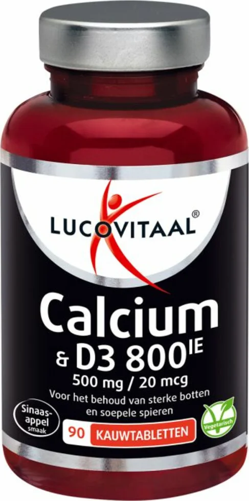 3x Lucovitaal Calcium 500mg + D3 20 mcg Kauwtabletten 90 kauwtabletten