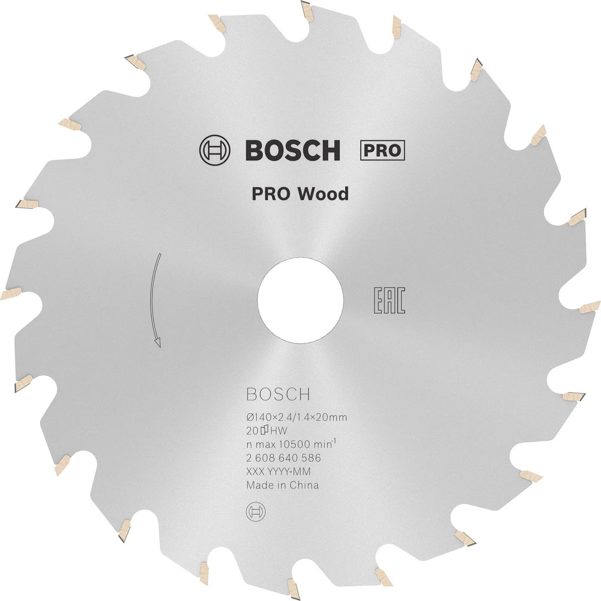 Bosch Professional Cirkelzaagblad PRO Wood | Ø 140 x 2,4 x 20mm 20T - 2608640586