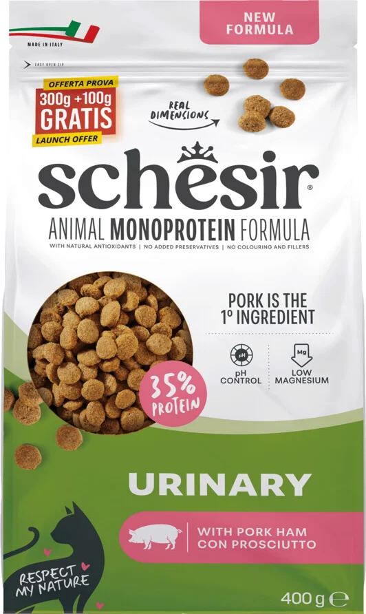 Schesir Monoproteïne Promo Kattenvoer Droog Urinary Ham 400 gr