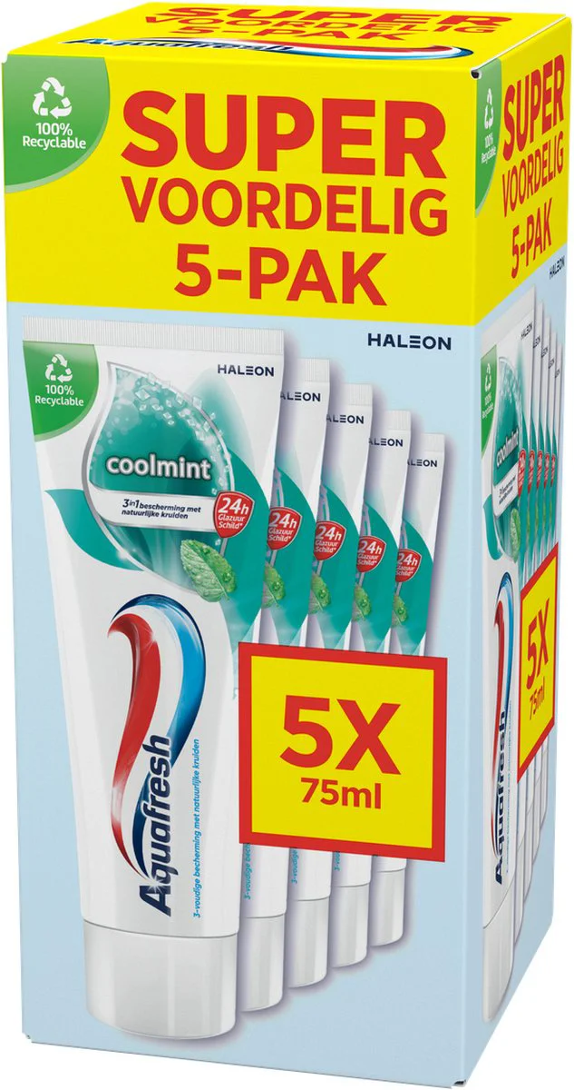 Aquafresh 5-pack Tandpasta Coolmint 5 x 75 ml