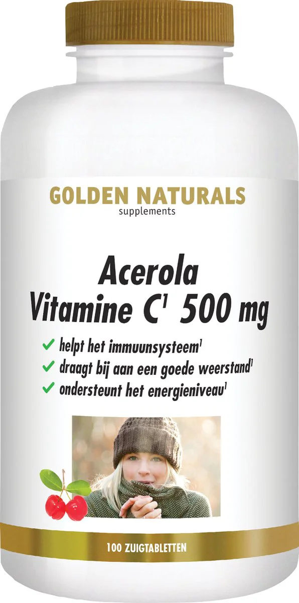 Golden Naturals Acerola Vitamine C 500mg 100 zuigtabletten