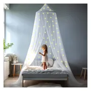 Klamboe met Glow in the Dark Sterren - Hemelbed voor Kinderkamer of Volwassenen - Sterrenhemel Sluier, Hemeltje en Bedtent - Baby Muggennet Bedhemel Decoratie