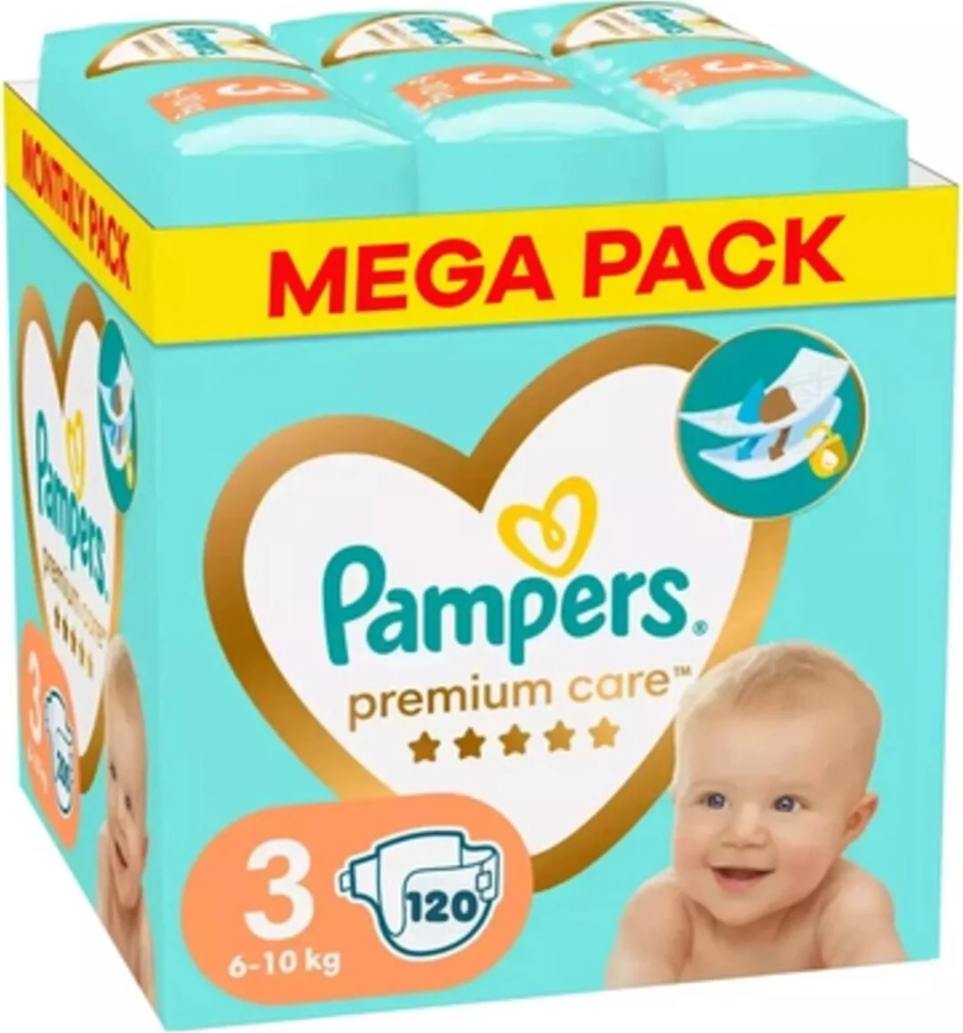 4x Pampers Premium Care Luiers Maat 3 (6-10kg) 35 stuks